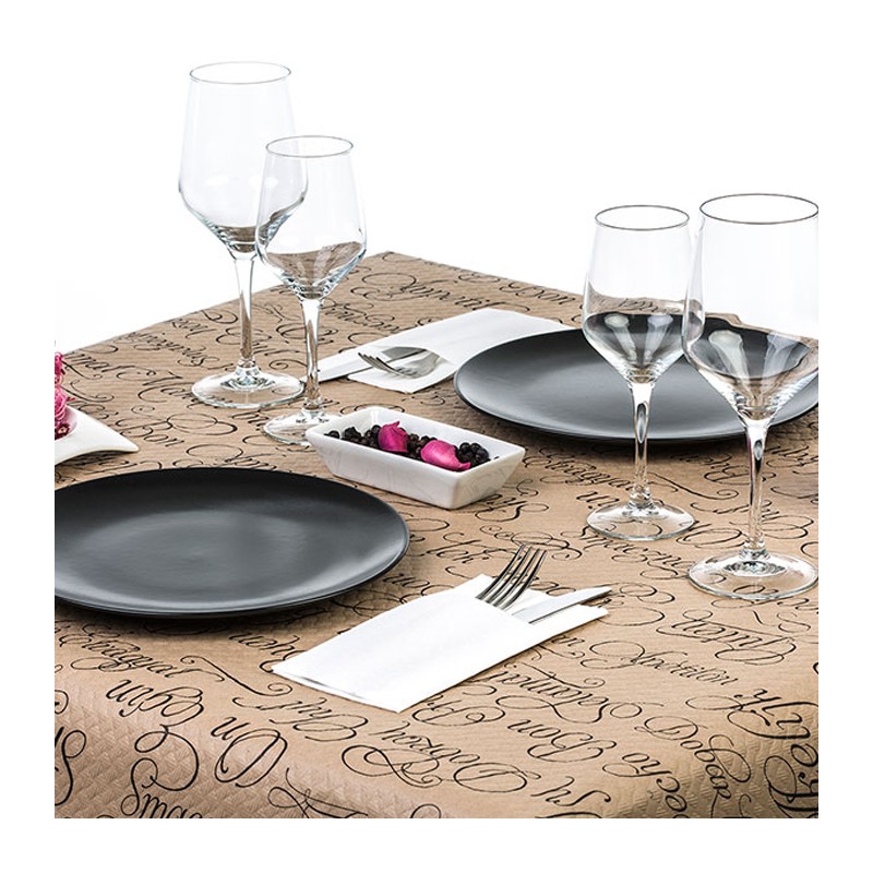 Mantel Papel Cortado 100x100 cm Buen Provecho Kraft 40 g (400 uds) Mantel Papel Cortado 100x100 cm Buen Provecho Kraft 40 g (400 uds)