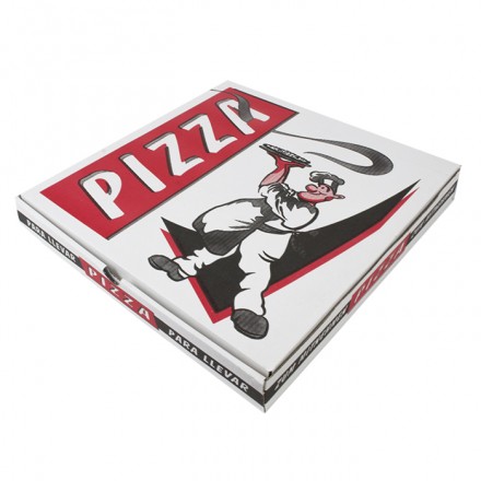 Caja Pizza Blanca Chef 33x33 cm (pack 100 uds)