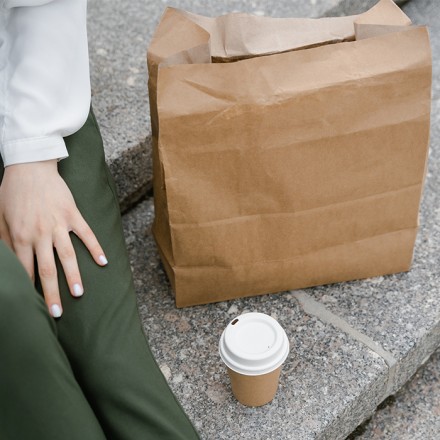 Bolsas de papel con fuelle sin asas para alimentación 