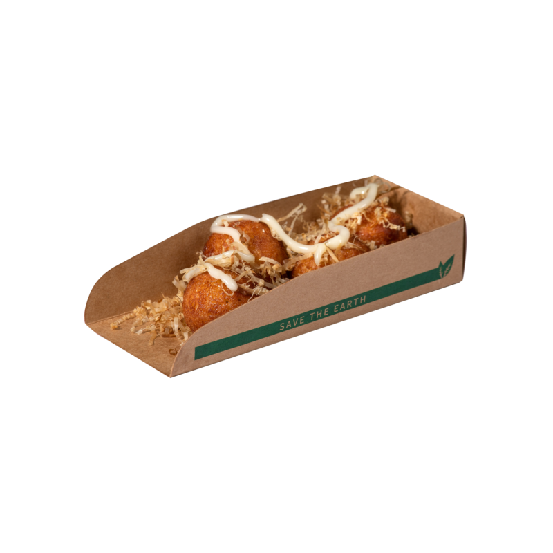 Bandeja de Cartón Kraft para Hot Dog 150x60x30 mm (100 uds)
