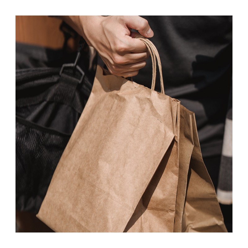 Bolsas de Papel Kraft para Take Away con Asas (250 unidades) - Fumisan