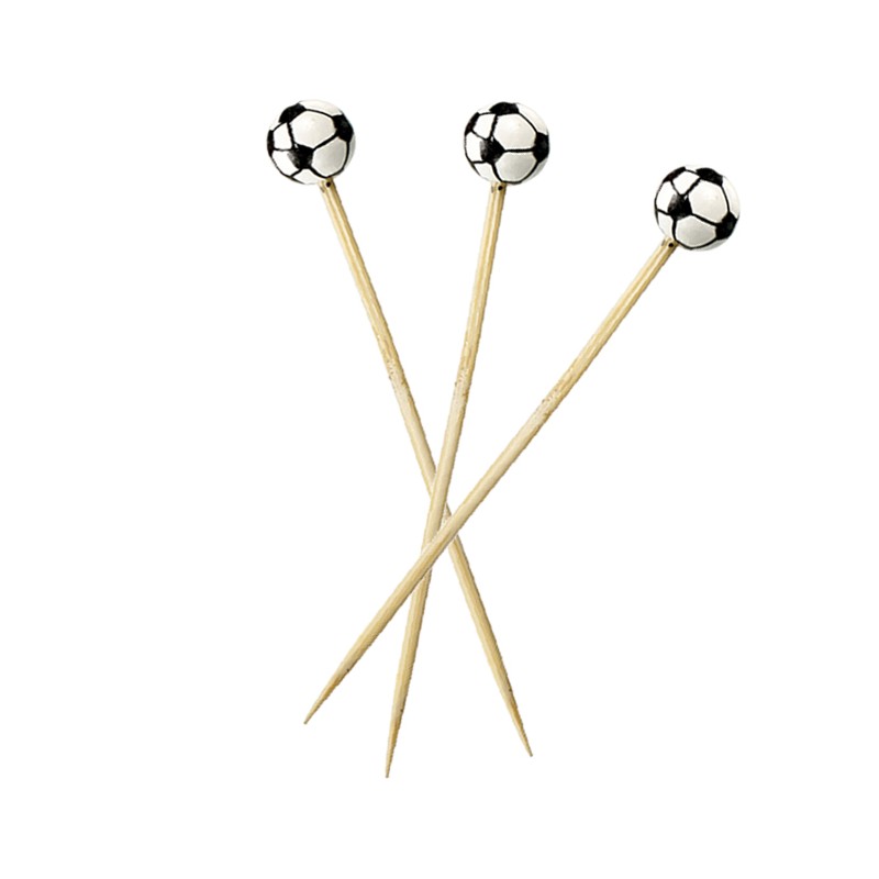 Brochetas Bambú Balones Fútbol 100 mm (100 uds) Brochetas Bambú Balones Fútbol 100 mm (100 uds)