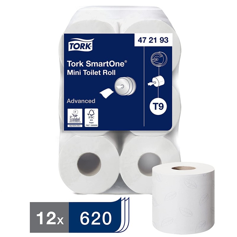 Papel Higiénico Extracción Central Tork Smartone Mini T9 2 Capas 111 M (12 uds)