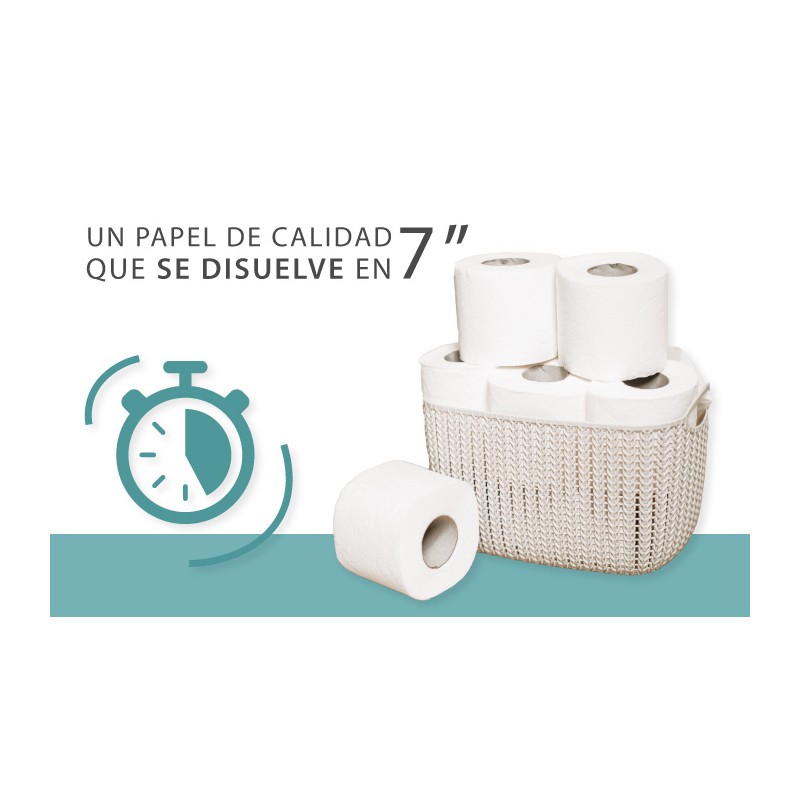 Papel Higiénico Antiatascos Aquastream 44m Deshace en Agua