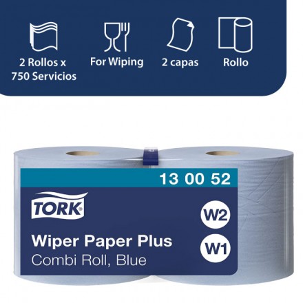 Bobina Industrial de Papel Ultrarresistente Azul 119 m (Pack 2 uds)