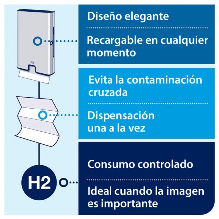 Dispensador Tork Xpress Acero para Toallas Interdobladas H2 468x317 mm