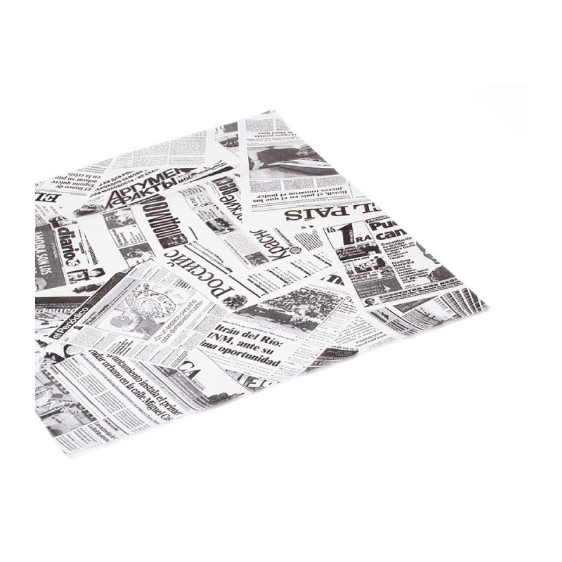 Papel Antigrasa Periódico 30x30 cm 35 g (1000 uds) Papel Antigrasa Periódico 30x30 cm 35 g (1000 uds)