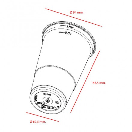 Vaso PP Pinta Inglesa 610 cc (50 Uds)