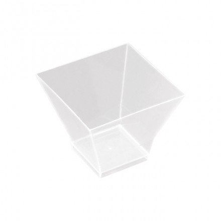 Mini Vasito Cuadrado Transparente Era 120 cc (60 uds)