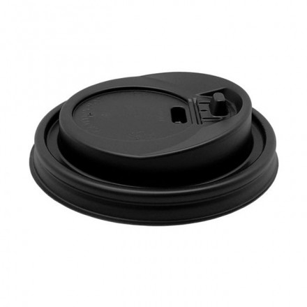 Tapa Antiderrame para Vaso Cartón 240 cc 8 Oz Negro Ø80 mm (100 uds)