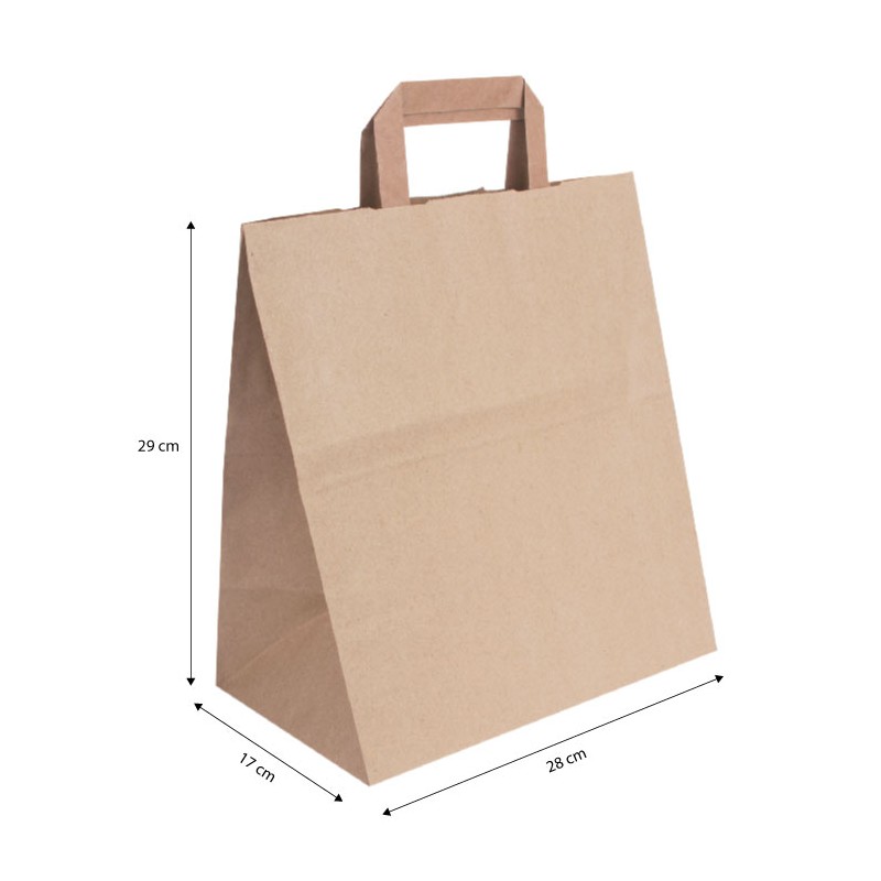 Bolsas de Papel Kraft para Take Away con Asas (250 unidades) - Fumisan