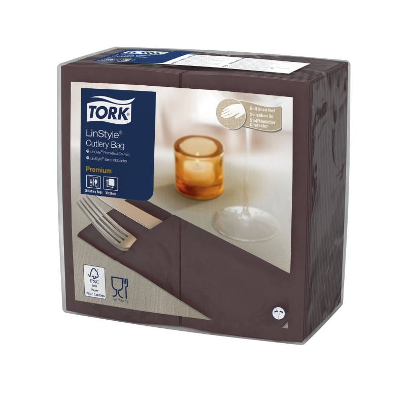 Servilleta Premium para Cubiertos Chocolate (50 uds)