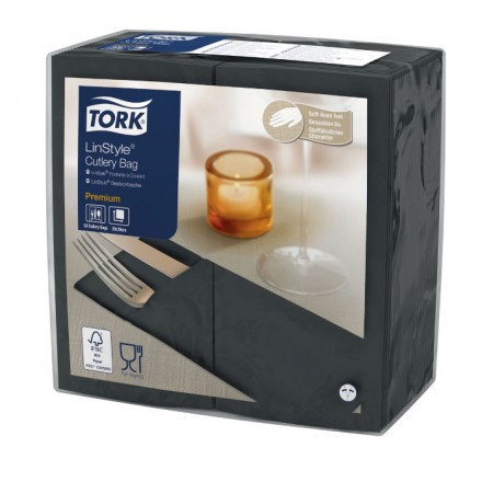 Servilleta Premium para Cubiertos Negro (50 uds)