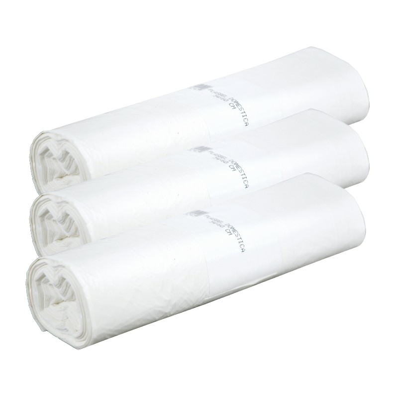 ROLLO BOLSA BASURA BLANCA, 55 x 60, 30L, g.80 (20 uni/rollo)