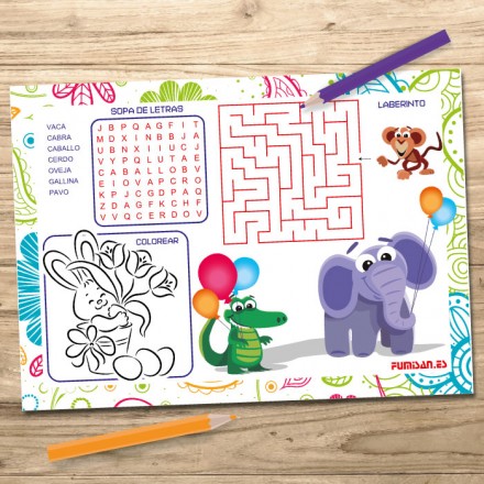 Mantel Individual Infantil Elephant (100 Uds)