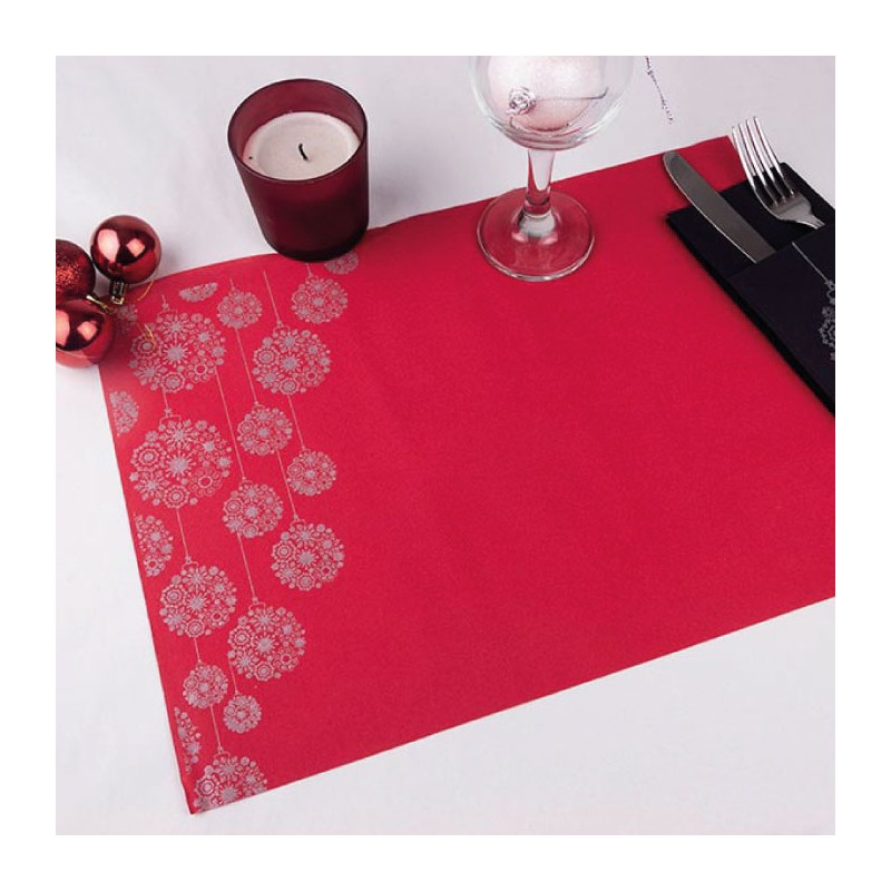 Mantel Individual de Navidad Rojo 30x40 cm (150 Uds)