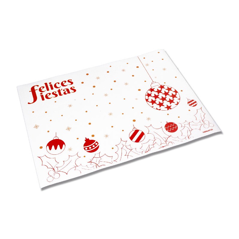 Mantel Individual 30x40 cm Copos de Nieve Rojo (100 Uds)