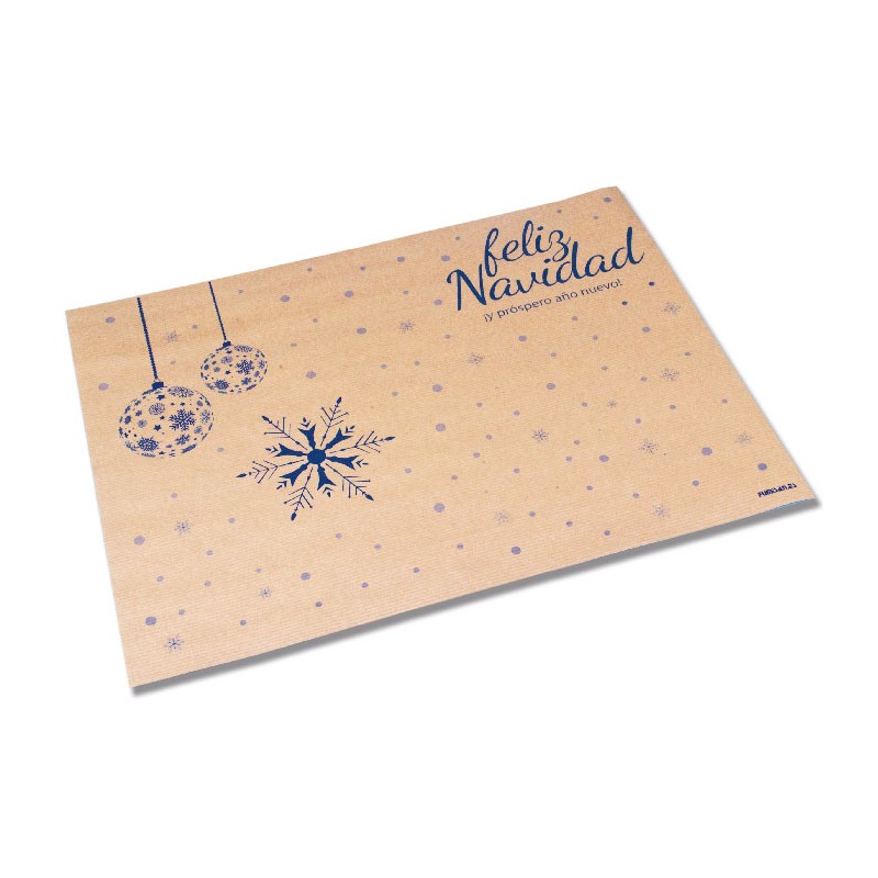 Mantel Individual 30x40 cm Copos de Nieve Azul (100 Uds)