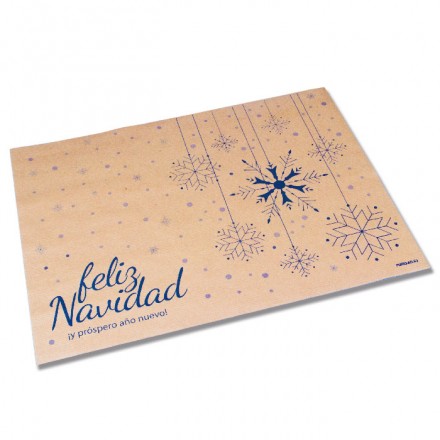 Mantel Individual 30x40 cm Copos de Nieve Azul (100 Uds)