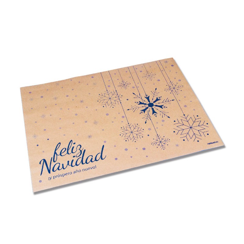 Mantel Individual 30x40 cm Copos de Nieve Azul (100 Uds)