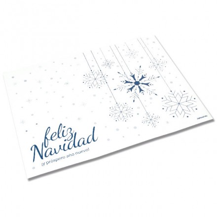 Mantel Individual 30x40 cm Copos de Nieve Azul (100 Uds)