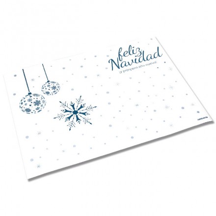 Mantel Individual 30x40 cm Copos de Nieve Azul (100 Uds)