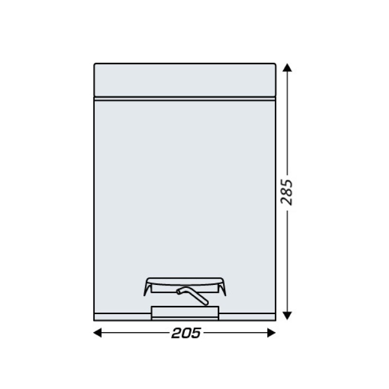Papelera baño rectangular con pedal blanca 6 litros