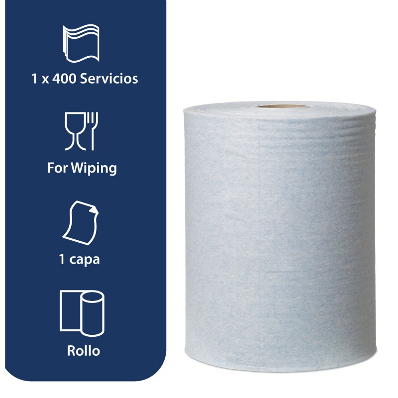 Paño de Limpieza Tork Azul Ultrarresistente en Bobina W1/W2/W3 1 Capa 152 M