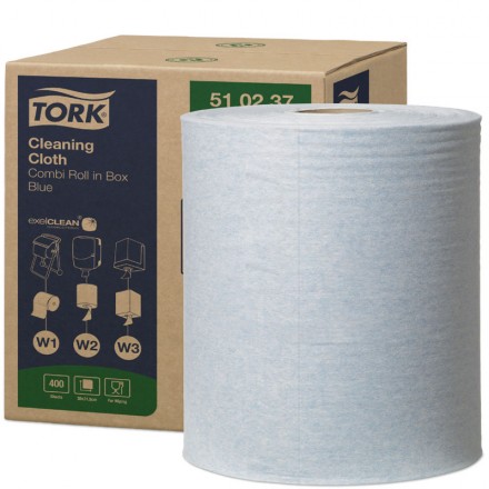 Paño de Limpieza Tork Azul Ultrarresistente en Bobina W1/W2/W3 1 Capa 152 M