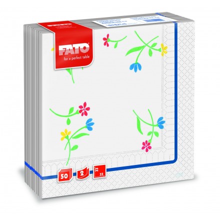 Servilletas de Papel 33x33 - Flores azul Genciana