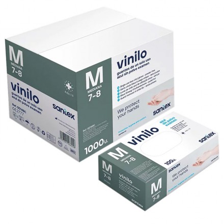 Guantes Vinilo azul SIN Polvo (Estuche 100 uds)