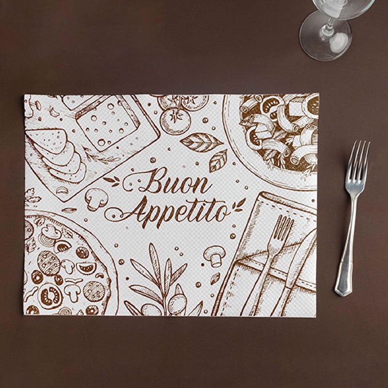 Mantel Individual 30x40 cm Buon Appetito Blanco 40 g (500 uds)