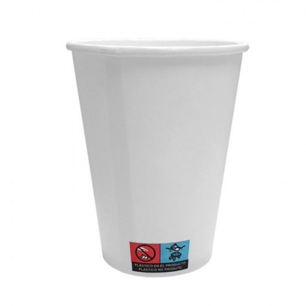 Vaso Cartón Blanco 240 cc 8 Oz Ø80 mm (50 uds)