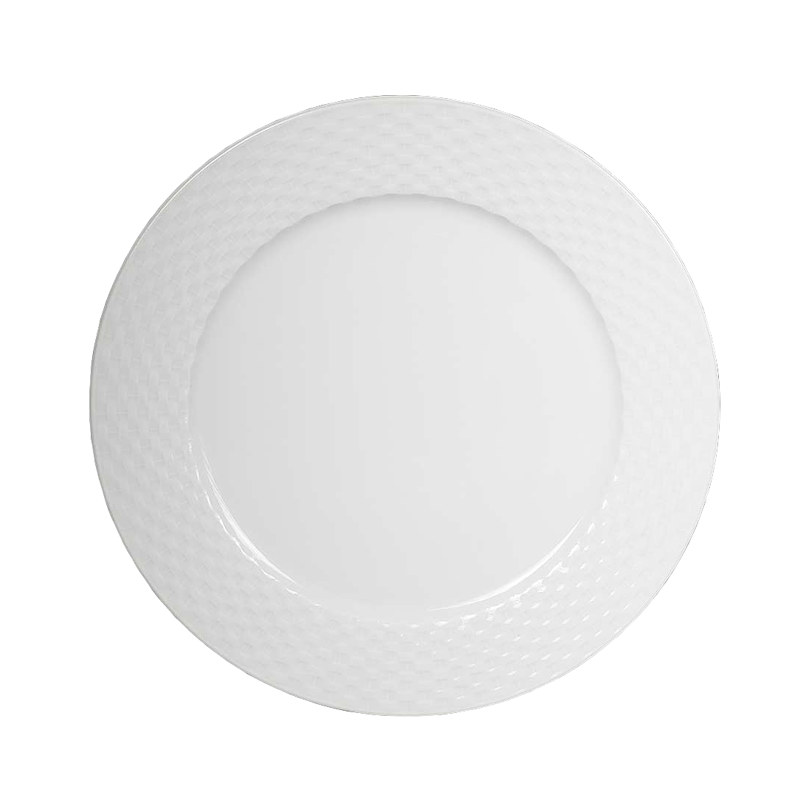 Plato Llano Porcelana Blanca 27 cm Trenzado 1292 (36 uds)