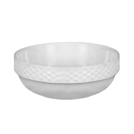 ▷PLATO LLANO 27 CM CON ALA PORCELANA BLANCA