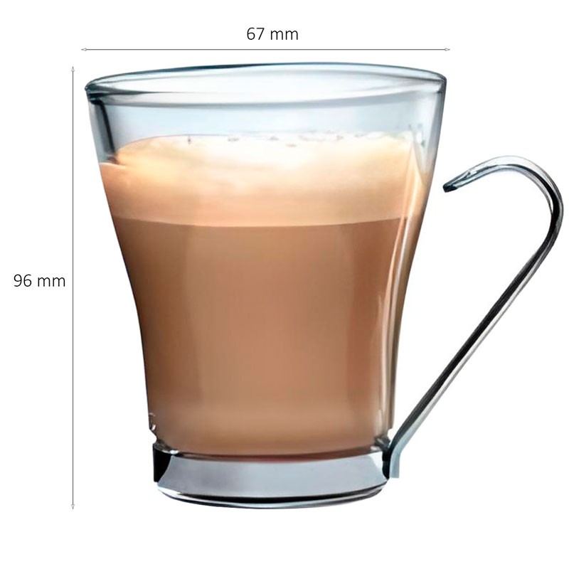 Taza Café Capuchino Cristal 220 cc Oslo Borm-Host (15 uds)