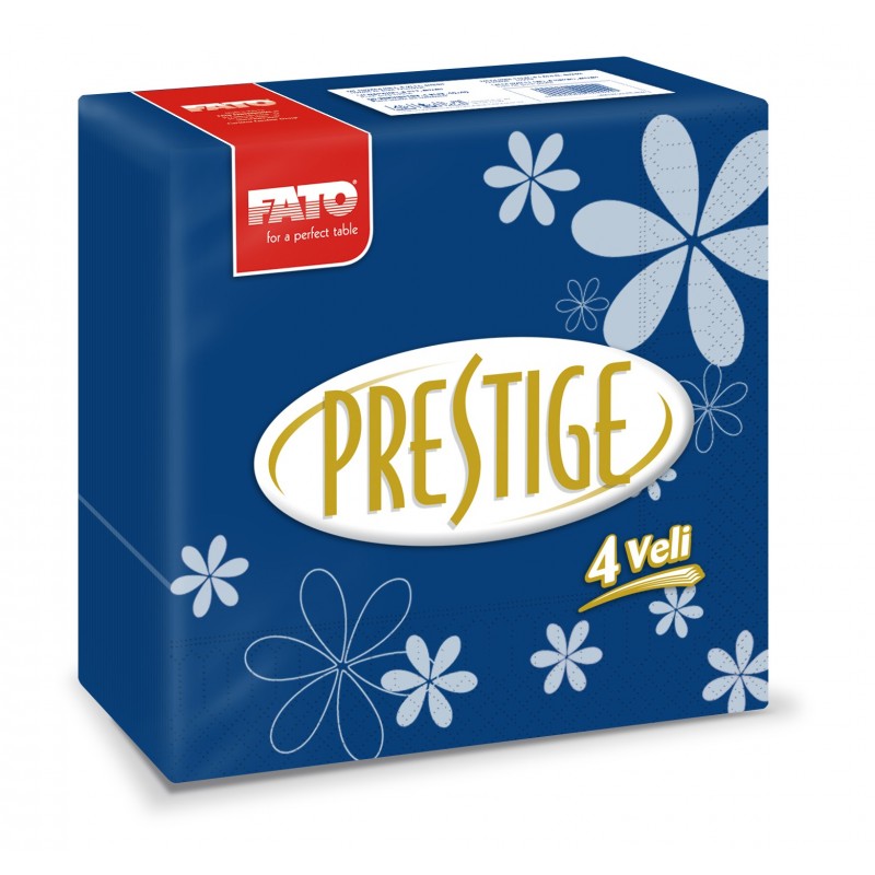 Servilleta de Papel 40x40 Prestige Decoradas Flores Azul Genciana