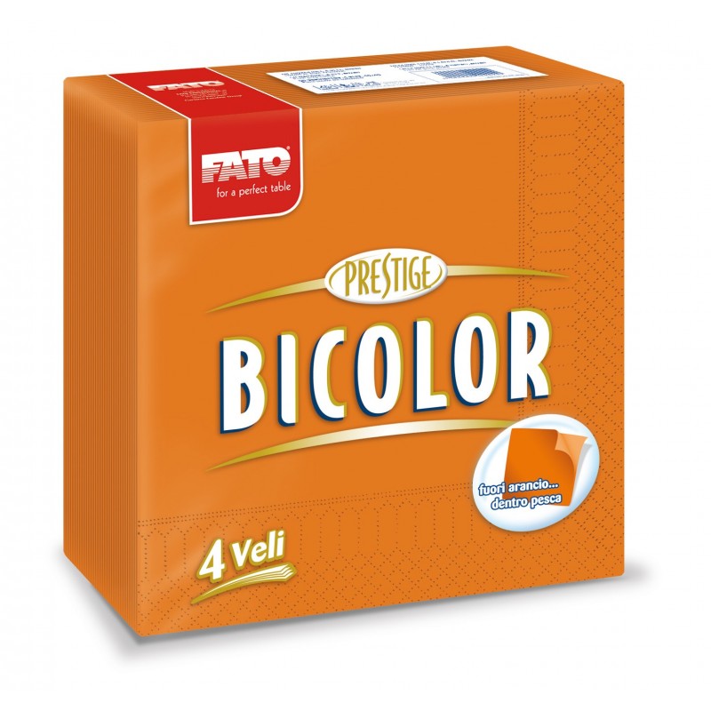 Servilleta 40x40 Prestige Bicolor naranja/melocotón
