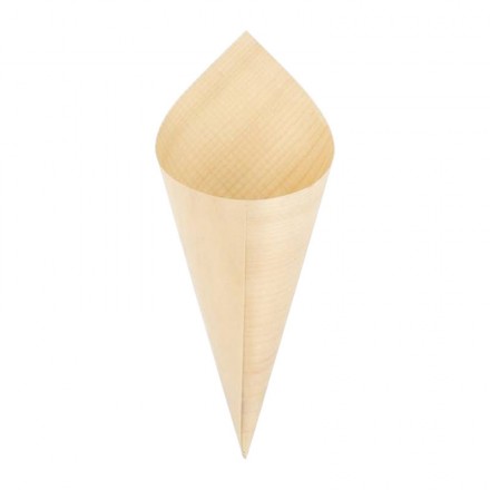 Cono de madera grande para catering (50 Uds)