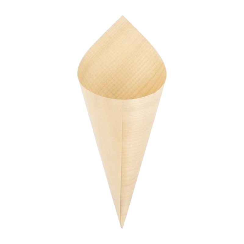 Cono de madera grande para catering (50 Uds)