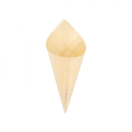 Cono de madera mediano para catering (50 Uds)