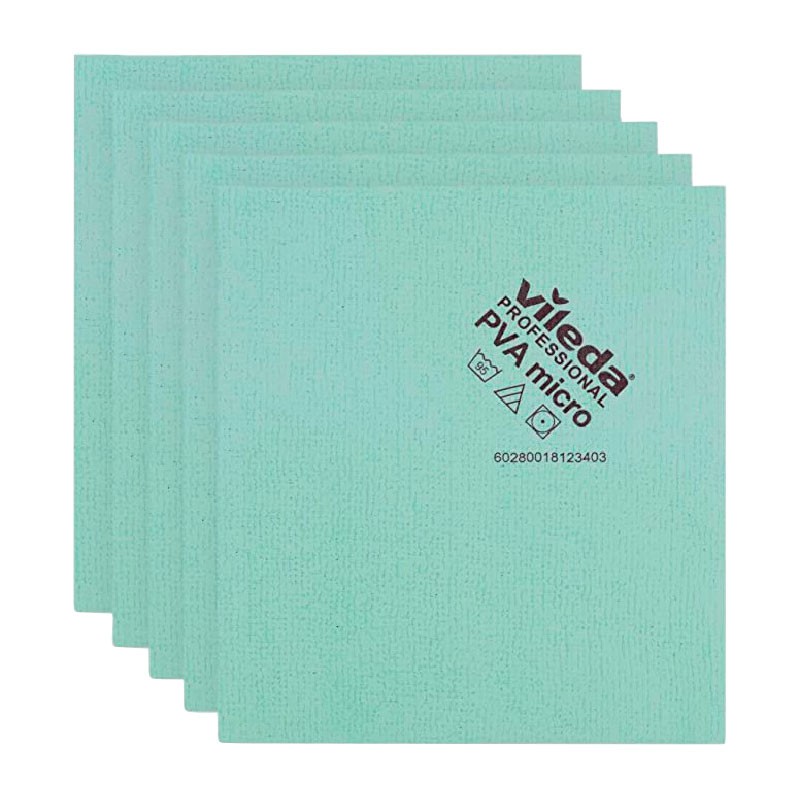 Bayeta PVA Micro Vileda 38x35 cm (Pack 5 uds) Color Verde