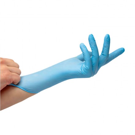 Guantes Nitrilo Extra Largo AZUL SIN Polvo (Estuche 100 uds)