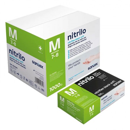 Guantes Nitrilo Negro SIN polvo (100 uds)