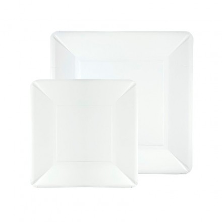 Platos Cuadrados Cartón Blanco (50 uds)