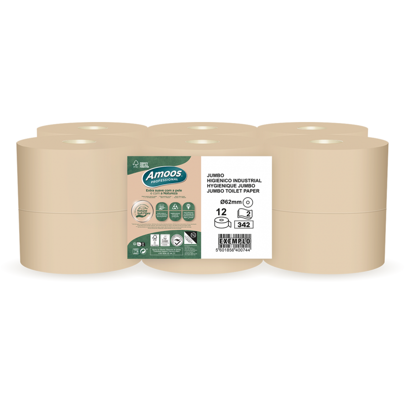 Papel Higiénico Jumbo Naturally Soft Amoos 120m 2 Capas Papel Higiénico Jumbo Naturally Soft Amoos 120m 2 Capas