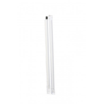 Pajitas de Plástico Reutilizable Negras Enfundadas Ø6x200mm (500 uds)