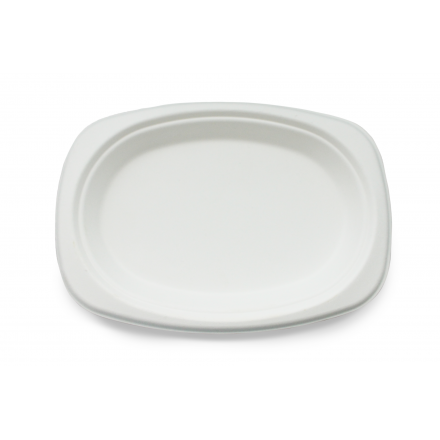 Bandeja Pulpa de Caña Ovalada 23,5x16,5 cm (50 uds)