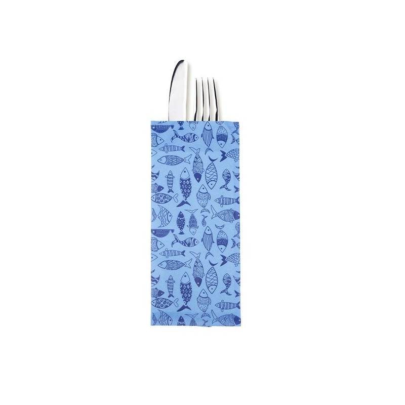 Sobres para Cubiertos con Servilleta Fish Marino (800 uds)