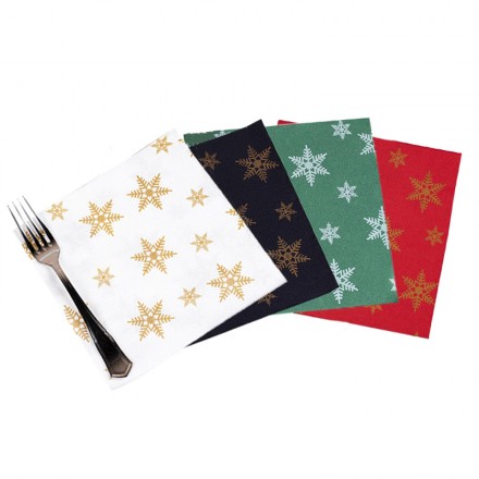 Servilleta Papel Punta-Punta 40x40 cm Estrellas Navidad 2 Capas (50 uds)